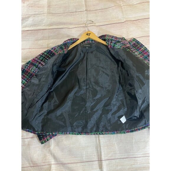 Talbots Women's Tweed Classic Wool Blend Button Front Crop Jacket - 10 - Picture 13 of 14